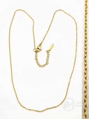 Necklace in stainless steel (304) grosime 2.5x1.8x0.4mm length 45+5cm extensie placată cu aur 281403