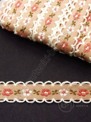 Panglică cu flori 13mm 1 pachet ~20 metri 411207