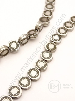 Hematit cu soare 9x4mm argintiu nemagnetic gaură 1.5mm ~45buc 1buc 352342