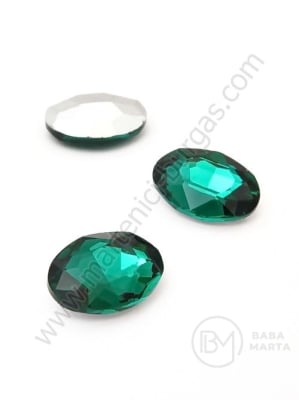 Glass stone (cristal) 13x18x5mm verde pentru încrustare 1 pachet 5 buc 151685