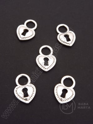 Pandantiv metalic 17x12x3mm culoare argintie 10 buc 306001