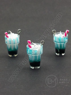 Pandantiv din sticlă pentru cocktail, înghețată, 18x13mm, gaură 2mm, 1 pachet, 2 buc. 335895