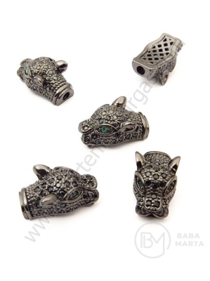 Margele leopard 15x9mm alamă cu zirconii forjate 1 bucată 305196