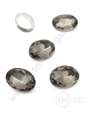 Piatră de sticlă (cristal) 10x14x4mm grey pentru încrustare 1 pachet 5 buc 151676