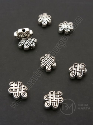 Mărgele metallice 7x10x3.5mm culoare argintie 1 pachet 20 buc 309145