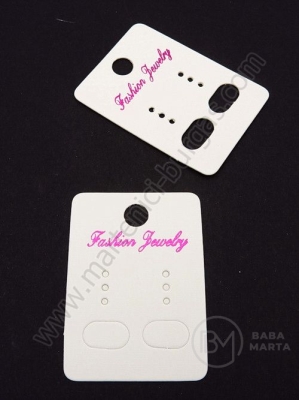 Cutii pentru cercei 45x32x0.3mm, gaura albă 6mm, 1 pachet, 50 buc. 111236