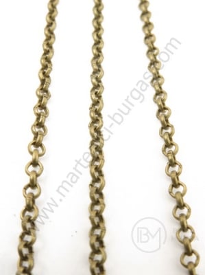 Lanț metalic 2.5x1mm culoare bronz antic 1 metru 301258