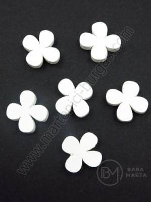 Floare din lemn 20x6mm, gaură albă 2mm, 1 pachet 20 buc. 327172