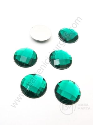 Pietricele acrilice 16x5.5mm verzi pentru lipit 1 pachet 20 buc 151618