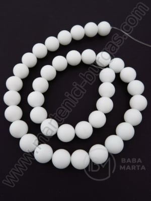 Bilă de agate alb mat 10mm ~39 buc 7246