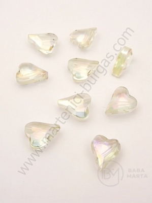 Inimă cristal 13x10x6mm imitație Swarovski galben open effect AV 1 pachet 5 buc 335388