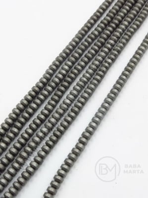 Disc de hematit 4x2.5mm mat nemagnetic gaură 1mm ~150 buc ~40cm1wt 353073