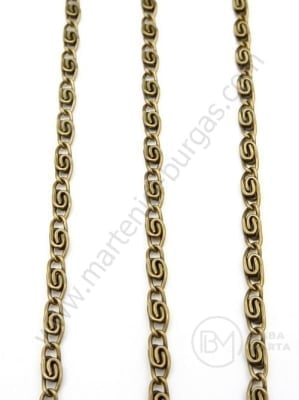 Lanț metalic 0.6x2.8mm culoare bronz antic 1 metru 302143