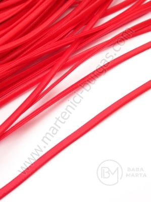 Panglică roumă din piele artificială 3x1mm lucioasă, front-verso, 5 meters 421017