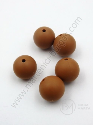 Bilă de mărgele din silicon 15mm gaură 2mm 1 paquet 5 buc 317071