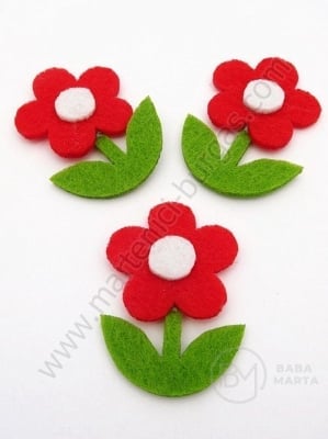 Floare din fetru 42x32mm 1 pack 10 bucati 182280