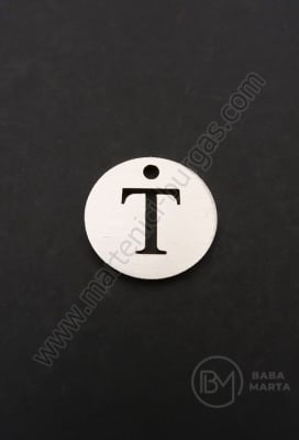 Pandantiv litera T oțel 13x1mm gaură 1.5mm 1 buc 305585