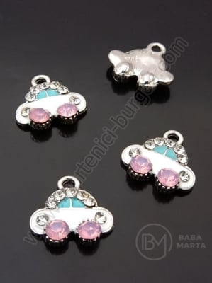 Pandantiv metalic mașină 15x15.5mm culoare argintiu 1 pachet 2 buc 307767