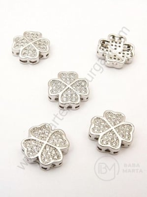 Mărgele de trifoi 12mm cu zirconii forjate 1 bucată 305155
