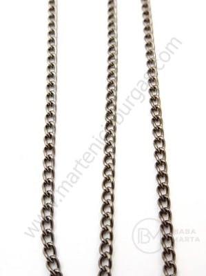 Lanț metalic 2x3x0.6mm culoare grafit 1 metru 302064