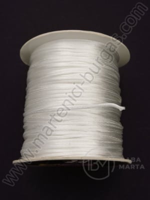 Cordon alb polyamidă lucios ~1.2mm 30 meters 441016