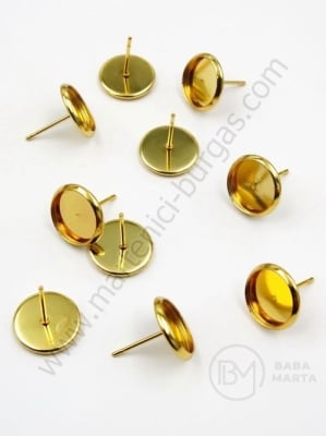 Vârf de cercei cu bază din OȚEL pentru încrustare 10mm 1 pachet 4 pcs 305838