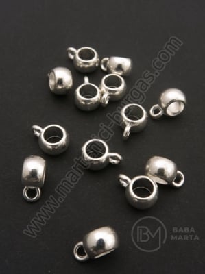 Mărgele metallice 8x11.5x5.5mm argintii 10 buc 308409