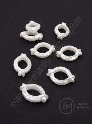 Mărgele 21x15mm perlă albă 1 pachet 40g ~83 buc 312088
