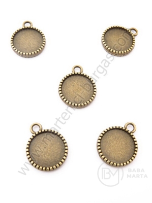 Pendant 18x14.5x3mm bronz antic base de montare 12mm 1 pachet 10 buc 306182