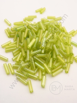 Tije de vitsela transparente verde ochret curcubeu 6x2mm 50g 331032