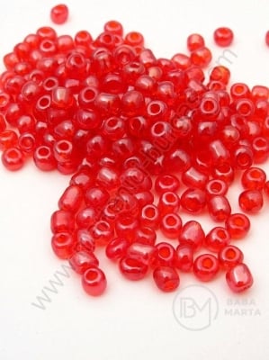 Perlă transparentă de culoare zmeurii în sticlă 4mm 1 pachet 50g 334126