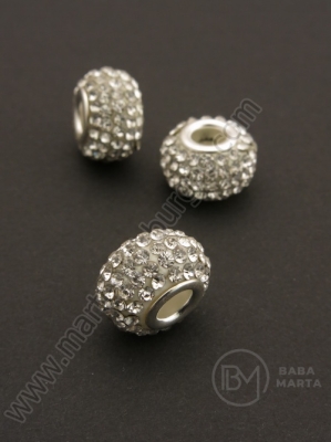 Mărgele 15x10mm cu cristale clasa A gaură 5mm 1 buc 309329