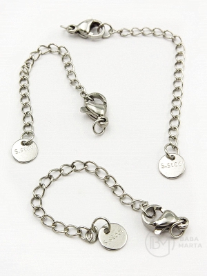 Set lanț 5cm cu încuietoare 7x10mm OȚEL (304) 2 bucăți 303060