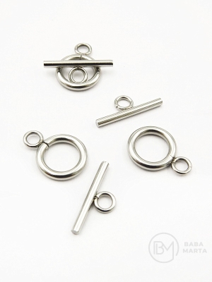 Închizătoare din oțel (304) din două părți 12x16x2mm și 7x18x2mm 5 buc 303072