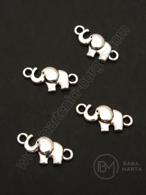 Conector elefant 18x8.5mm color argintie 1 pachet 20 buc 306441