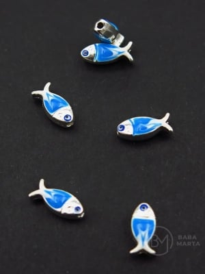 Mărgele metallice peștișor 12x5x4mm gaură 1.5mm 5 buc 304360