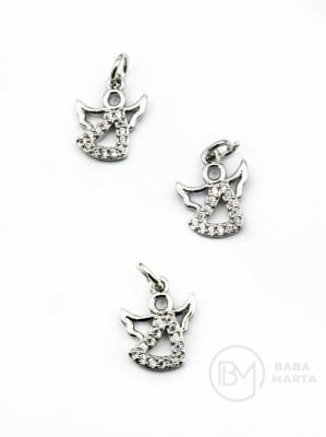 Pendant îngeresc 10x13mm alamă cu zirconii forjate 305394