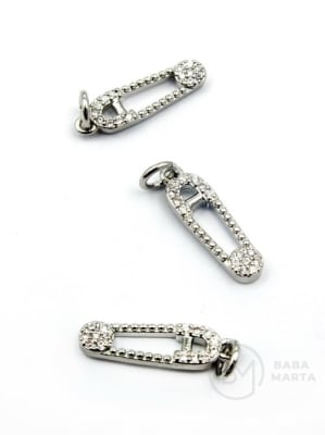 Pandantiv ac 15x5mm alamă cu zirconii forjat 305396