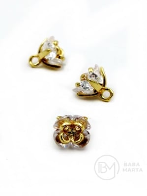 Pendant din alamă 8x7mm cu zirconiu 305441
