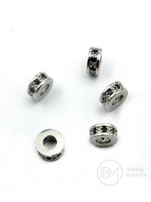 Margele 7.5x3.5mm alamă cu zirconiu 305479