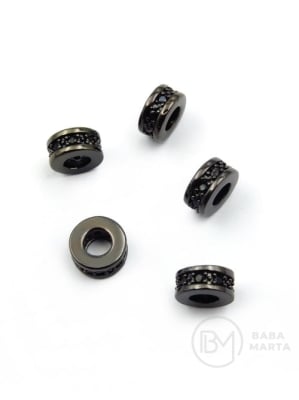 Margele 7.5x3.5mm alamă cu zirconiu 305480