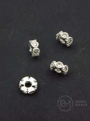 Margele 7x3.5mm alamă cu zirconiu 305482