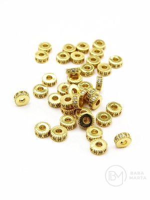 Șaibă circulară 4x2mm alamă cu zirconiu 2 buc 305487