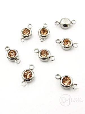 Element de conectare cu cristal OȚEL (304) 12x6.5x4mm 305798