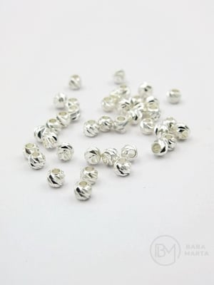 Margele sferice din argint 2.5x2mm, alamă placată, 20 buc. 305921