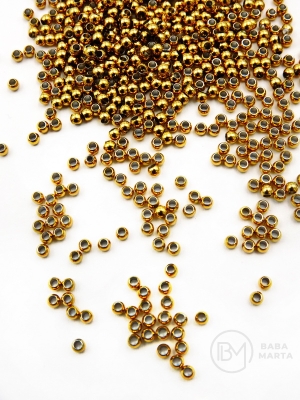 Bilă 2mm OȚEL (304) placată cu aur 20 pieces 305937