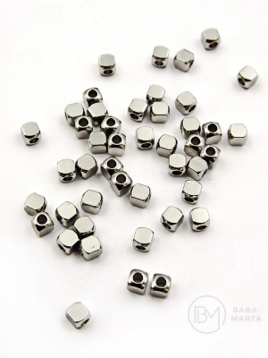 Fațetă Cub 3x3mm OȚEL (304) 20 buc 305941
