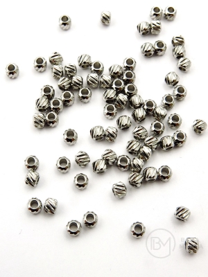 Mărgele cu relief 3mm OȚEL (304) 20 buc 305945