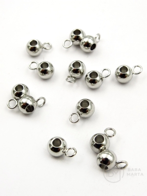 Mărgele 6x9x5mm OȚEL (304) 5 buc 305962