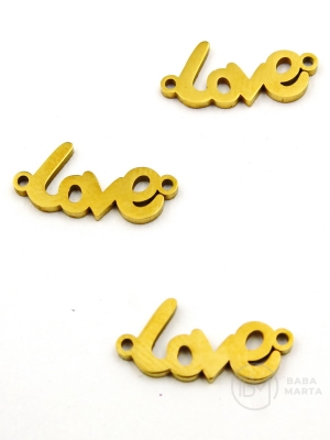 Element de conectare pentru inscripționare 16x7x1mm OȚEL (304) placat cu aur 3 pieces 305982